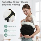 Baby Sling Carrier Toddler Wide Shoulder Strap Lightweight 730lbs Black