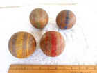4 Antique Solid Wood Croquet Balls Great For Display