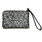 Coach Corner Zip Wristlet Black Beige Small Signature Leather F540113 Wallet New