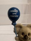 Vtg Gray Felt On Metal  friends Are Forever   koala Bear Figure Balloon Birthday