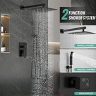 Black Shower Faucet Set 8inch Rainfall Shower Head Combo System With Mixer Valve