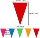 Multi Color Pennant Banners String Flags Triangle  Party Decor Nylon 375 Ft Rope