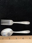 Vintage 1847 Rogers Bros Baby Fork spoon Set Daffodil International Silver Plate