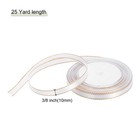 3 8  25 Yard Wide Satin Ribbon With Gold Edges Grosgrain Ribbon  White