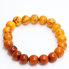 Old Tibetan Butterscotch Amber Bead Bracelet Egg Yolk Prayer Mala
