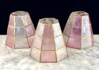 3 Vintage Capiz Shell   Brass Lamp Shades Chandelier Clip On 4 1 4   x 5   