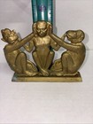 Vintage Brass Three Wise Monkeys Hear Speak See Figures 4x5