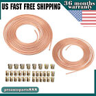 Pair 25ft  1 4   3 16  Copper Nickel Brake Line Tubing Kit And 32 Fittings