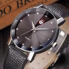 Mens Watch Luxury Stainless Steel Quartz Military Sport Leather Band Wrist Watch