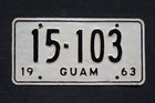 1963 Guam Usa License Plate   15 - 103