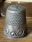 Antique Sterling Silver Thimble   9  Star  With Jeweler s Box