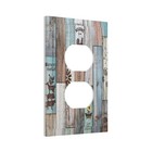 Vintage Farmhouse Rustic Wood Plank Western Barn Door 1 Gang Duplex Outlet Co   