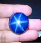 Natural 18 Ct  Oval Cabochon 6 Rays Linde Blue Star Sapphire Loose Gemstone