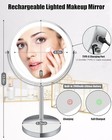 Qibaxxyl 8  Lighted Makeup Mirror   Rechargeable 1x 10x Double-sided Vanity Mirr