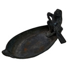 Vintage Spi Bronze Metal Frog Boat Dish Coppered Bronze Incense Burner 3 5 h