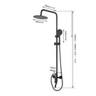 Black 8  Bathroom Rain Shower Faucet Valve Mixer Hand Sprayer Wall Mount Tap Set