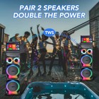 12  Dual Bluetooth Speaker Karaoke Woofer Professional Machine W 2 Wireless Mic