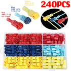 240pcs Quick Splice T-tap Insulated Crimp Terminals Kit Spade Wire Connectors Us