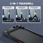 Folding Walking Pad Treadmill With Handle Portable Compact Quiet