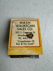 Vtg 1930   sfeature Matchbook Nash Lafayette Car Dealer Waukegan Sales Co illinois