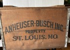 Anheuser-busch Budweiser Vintage Beer Wooden Lidded Crate Box St  Louis