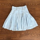 Vintage Denim Pleated Skater Mini Skirt Junior Size 5 Small Light Wash A Line