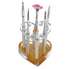 Makeup Nail 12 Holes Acrylic Gel Brush Pen Holder Heart Gold Rest Stand Display