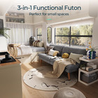 Futon Sofa Bed - Convertible Corduroy Futon Couch Bed