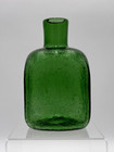 7 25  Verde Crackle Empoli Glass Bottle Vase Ripple Bark Texture Green Heavy