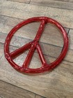 Vintage 13    Lucite Acrylic Peace Sign Mod Wall Decor Red Mid Century Modern