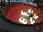 Vintage Oval Vanity Mirror Tray  Floral Motif  19    X 11   