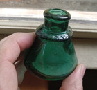 Beautiful Deep Teal Carter s Shoulder Emb Cone Ink Bottle 1880s Scarce 