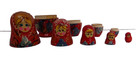 Vintage Russian Nesting Dolls 5 Beautiful Hand Painted Red