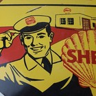 Vintage Shell Gasoline Sign - Route 66 Road Service Station Gas Porcelain Sign