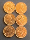 3 Rolls Bu 1964 Canada One Cent Coins Canadian 1c 150 Coins Tubed