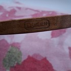 Vintage Queen Embroidery Hoop 6  Wood Wool Felt Lined Tension Wheel Read