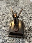 Vintage Mobil Oil Pegasus Executive Metal Paperweight  Rare  Brass bronze  Read