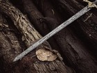 Handmade Viking Sword  Custom Damascus Sword With Leather Sheath