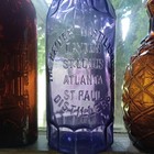 Hayner 4 Cities Amethyst 1897 Hand Blown Pre Prohibition Paneled Whiskey Bottle