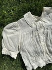 Vintage 1930s Cropped Chiffon Blouse W  Insertion Lace   Drawn Thread Work 