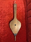Vintage Wood And Leather Fireplace Bellows Brass Coat Of Arms W  Original Hanger