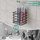 Oasiteege Adhesive Toothbrush Holder Wall Mounted Suction Toothpaste Organize   