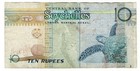 Seychelles 10 Rupees 2013 P-42 Palm Tree  Sea Turtle  Shells  Tern Bird Banknote