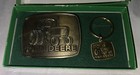 Vintage 1977 John Deere Dual Tractor Belt Buckle  And Key Chain
