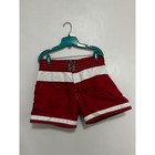 Birdwell Beach Britches Mens Red White Striped Board Shorts Size 32 Made In Usa