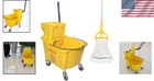 35-qt Commercial Mop Bucket With Side Press Wringer On Wheels For Easy Cleaning