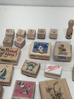 Lot Of 31 Vintage Wooden And Rubber Ink Stamps