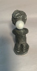 Vintage Hudson Pewter  walli Ortman  Child Blowing A Bubble   free Shipping 