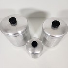 Vtg Nesting Century Aluminumware Kitchen Canister Set Flour   Sugar   Tea Mcm