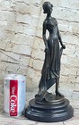 Bronze Sculpture Art Nouveau Deco 1940 Style Lady Home Decoration Statue Figurin